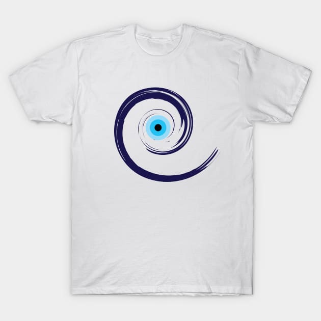 Evil Eye Artistic Blue Greek Symbol Of Protection T-Shirt by ProjectX23 Orange